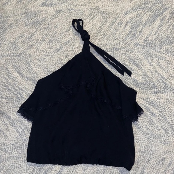 NWT! Alice + Olivia Silk Lace Halter Top - Picture 3 of 5